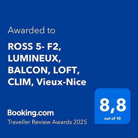 Ross 5- F2, Lumineux, Balcon, Loft, Clim, Vieux-Νίκαια Εξωτερικό φωτογραφία