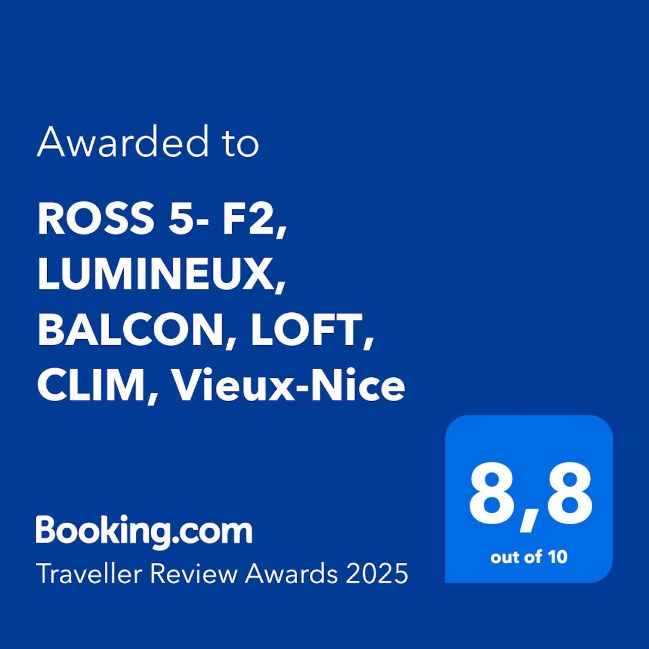Ross 5- F2, Lumineux, Balcon, Loft, Clim, Vieux-Νίκαια Εξωτερικό φωτογραφία